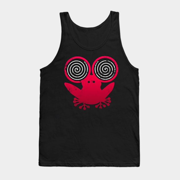 Hypnotic Abstract Frog - Red Tank Top by Scailaret